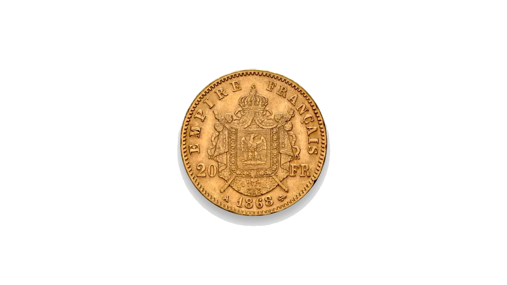 pièce de 20 francs Napoléon en or, verso