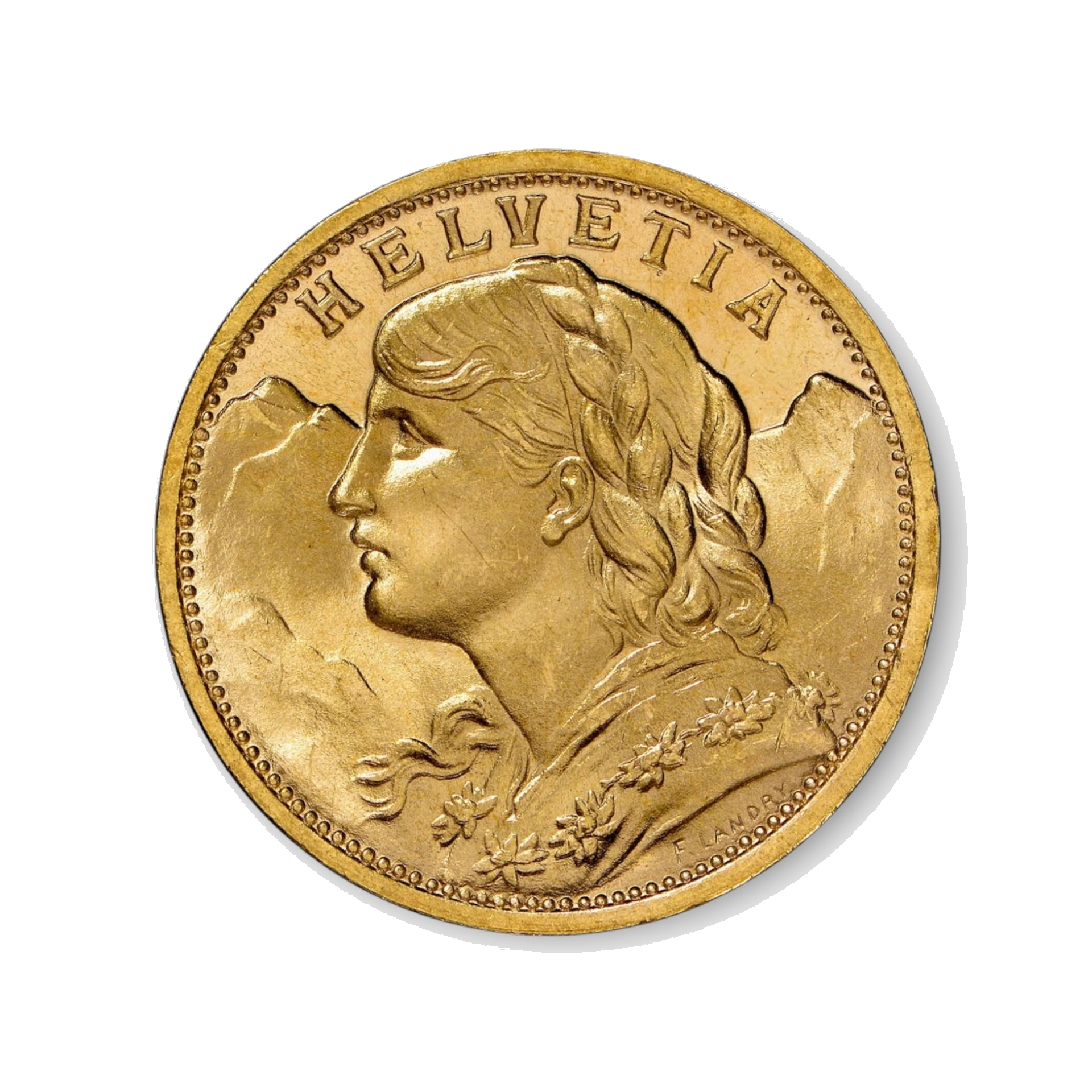 Helvetia 20-franc note, front side