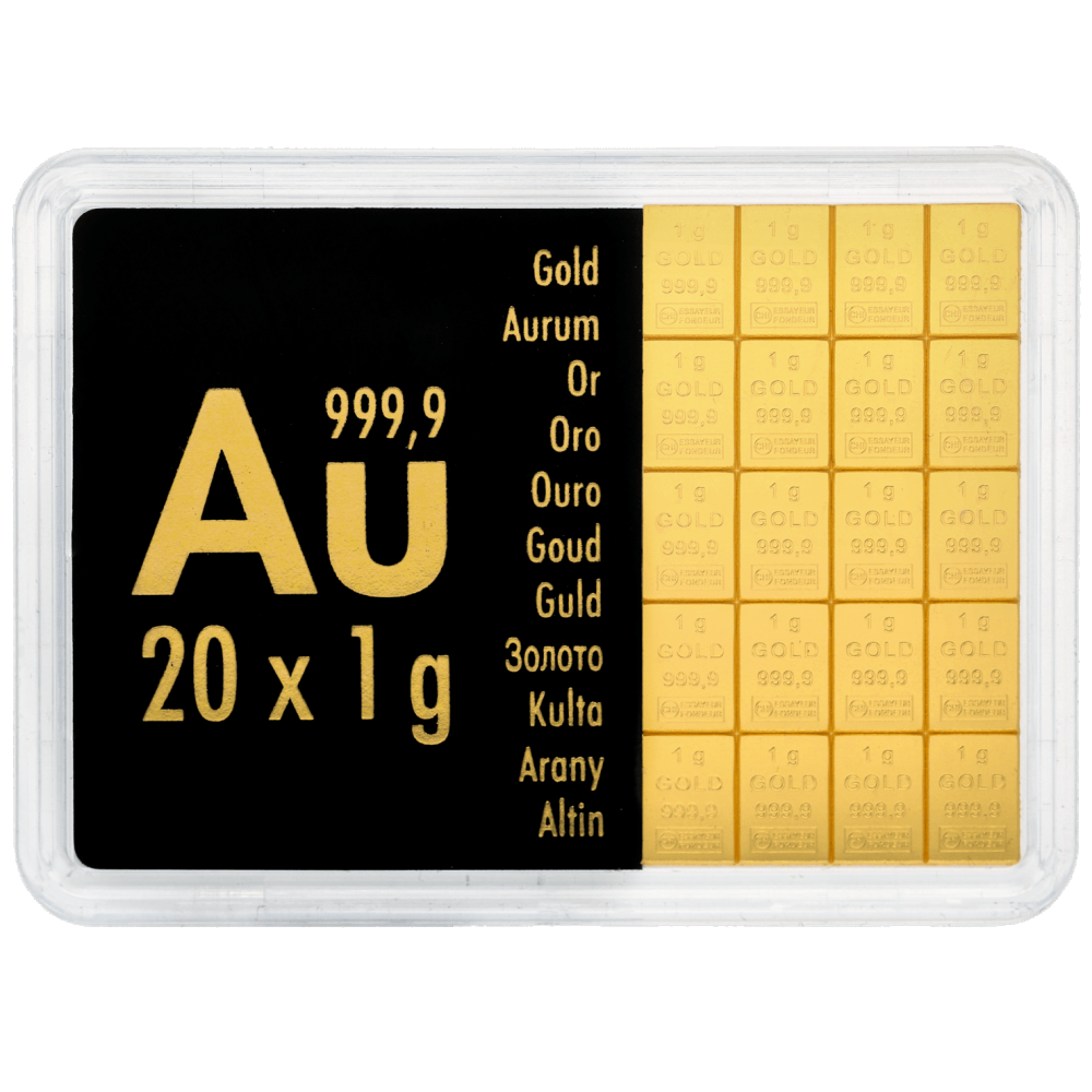 Goudbaar 20x1 gram Valcambi