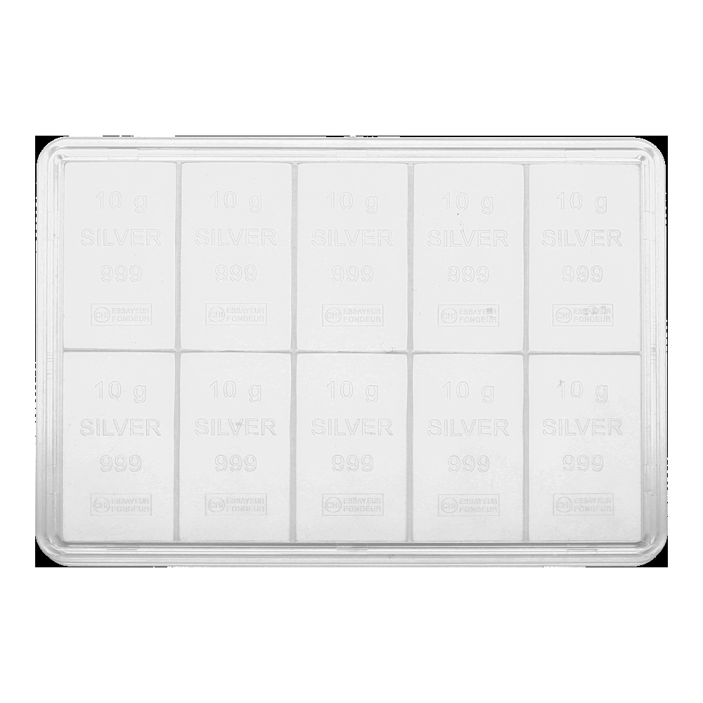 Zilverbaar 10x10 gram Valcambi